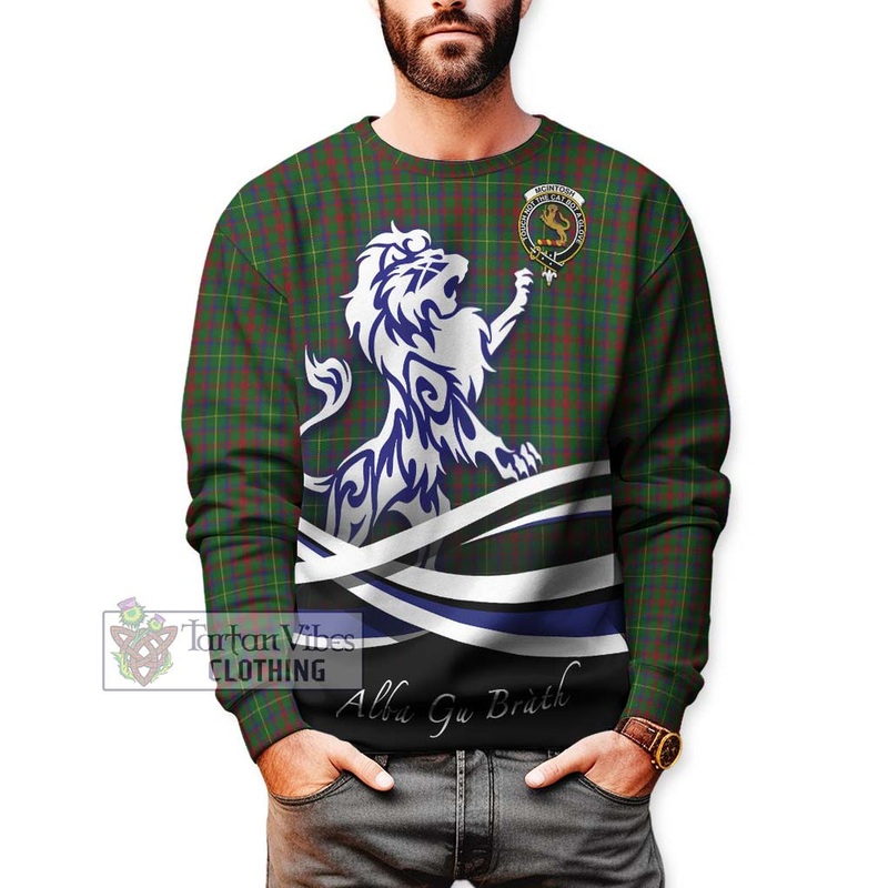McIntosh Hunting Tartan Sweatshirt with Alba Gu Brath Regal Lion Emblem