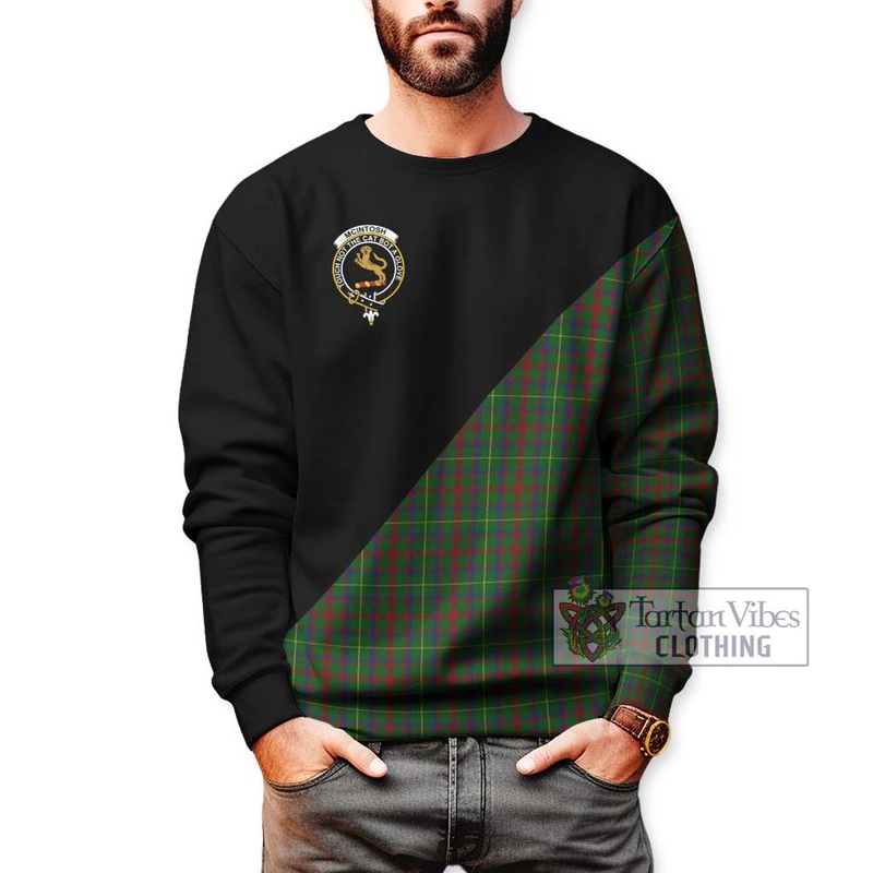McIntosh Hunting Tartan Sweatshirt with Family Crest and Military Logo Style