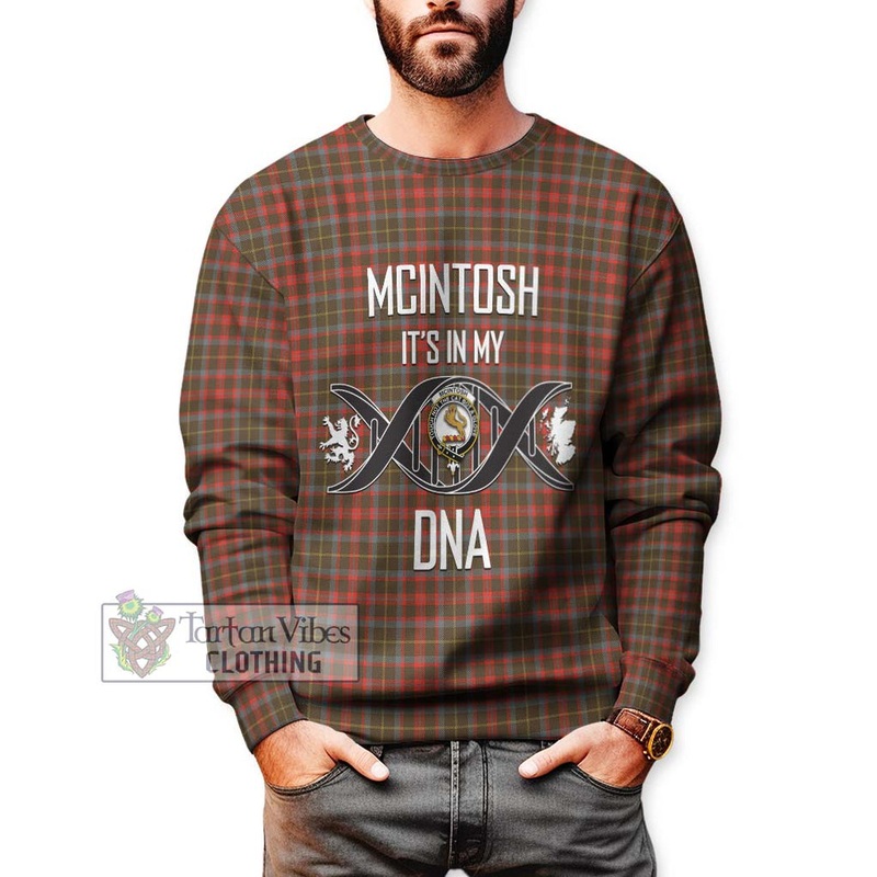 McIntosh Hunting Weathered Tartan Sweatshirt with Family Crest DNA In Me Style