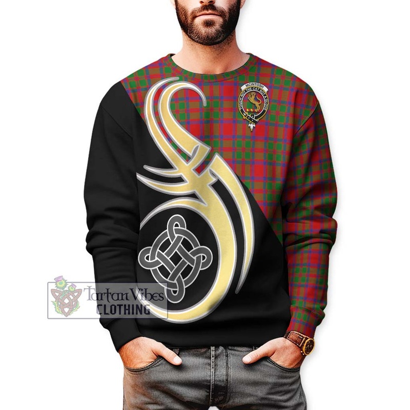 McIntosh Modern Tartan Sweatshirt with Family Crest and Celtic Symbol Style