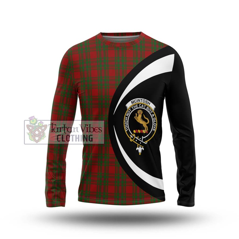 McIntosh Red Tartan Long Sleeve T-Shirt with Family Crest Circle Style