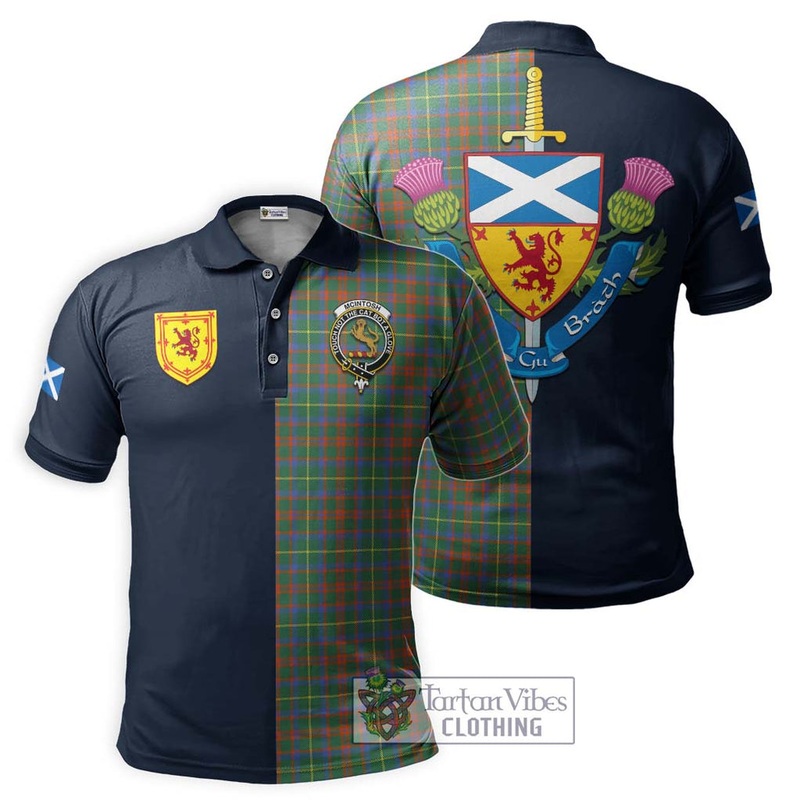 McIntosh Hunting Ancient Tartan Polo Shirt Alba with Scottish Lion Royal Arm Half Style
