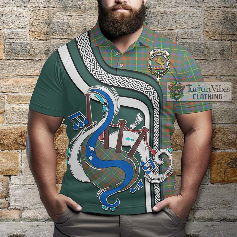 McIntosh Hunting Ancient Tartan Polo Shirt with Epic Bagpipe Style