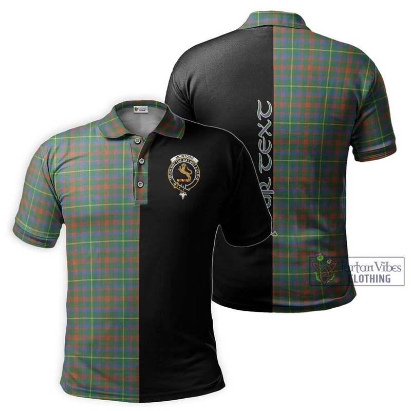 McIntosh Hunting Ancient Tartan Polo Shirt with Family Crest and Half Of Me Style