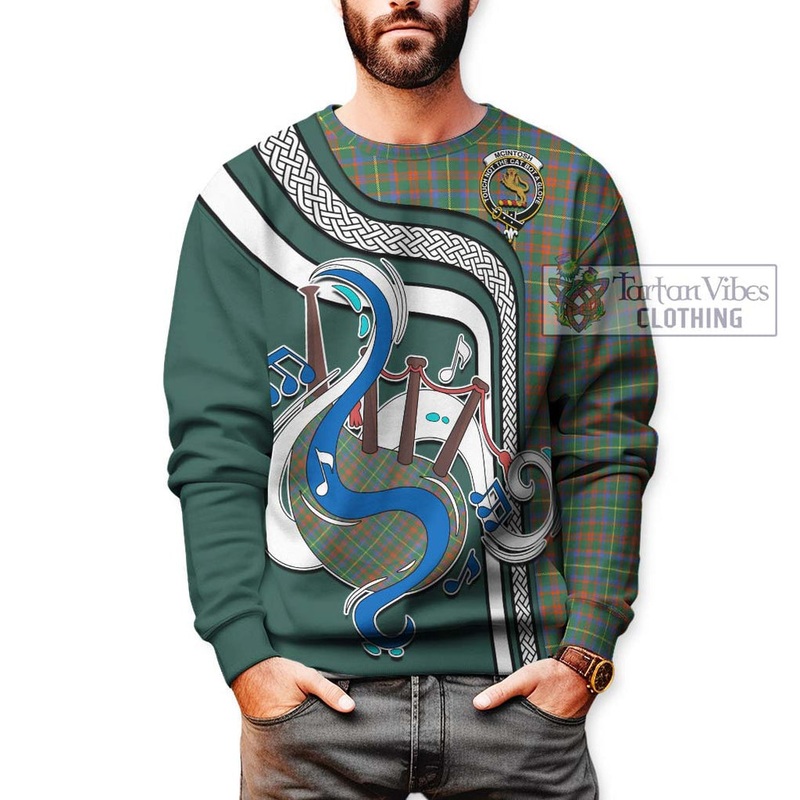 McIntosh Hunting Ancient Tartan Sweatshirt with Epic Bagpipe Style