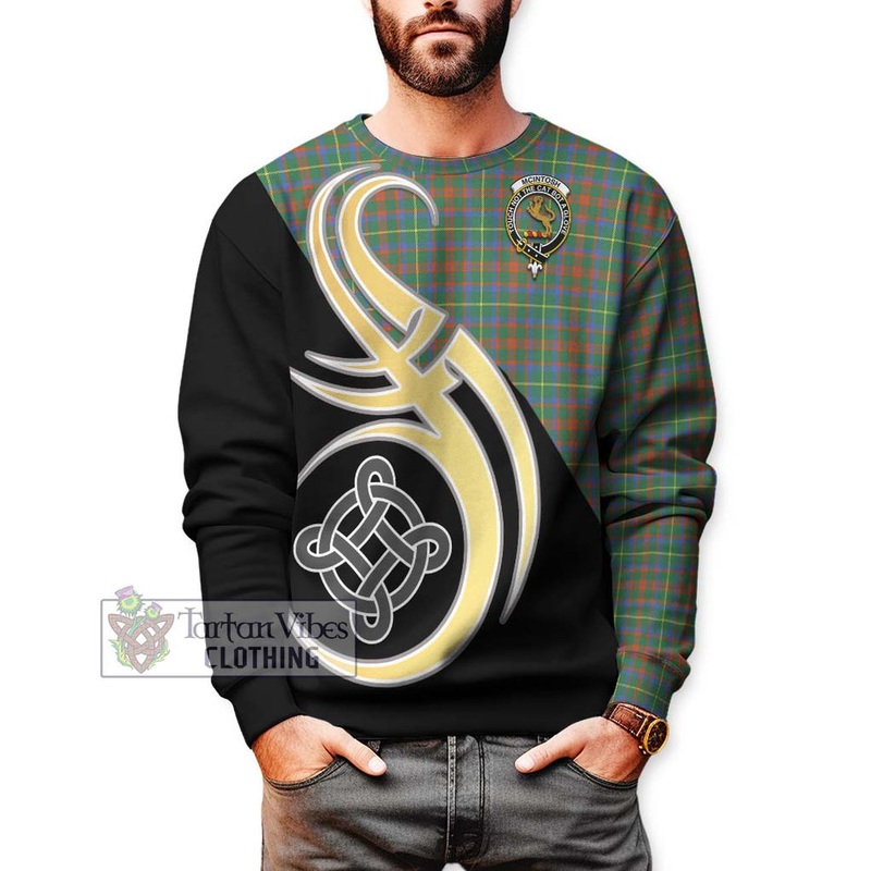 McIntosh Hunting Ancient Tartan Sweatshirt with Family Crest and Celtic Symbol Style