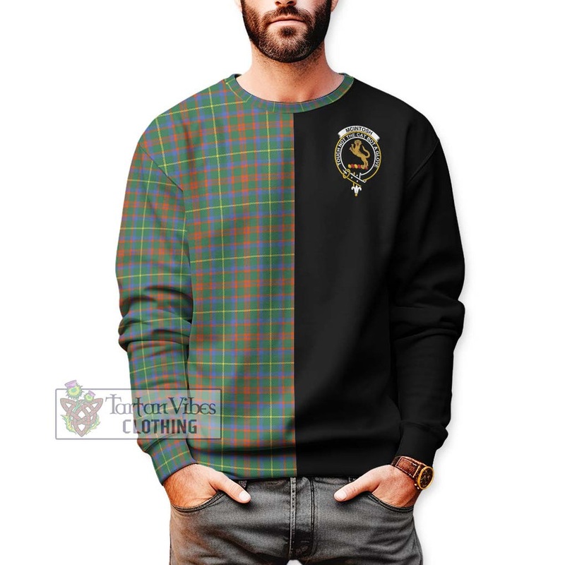 McIntosh Hunting Ancient Tartan Sweatshirt with Family Crest and Half Of Me Style