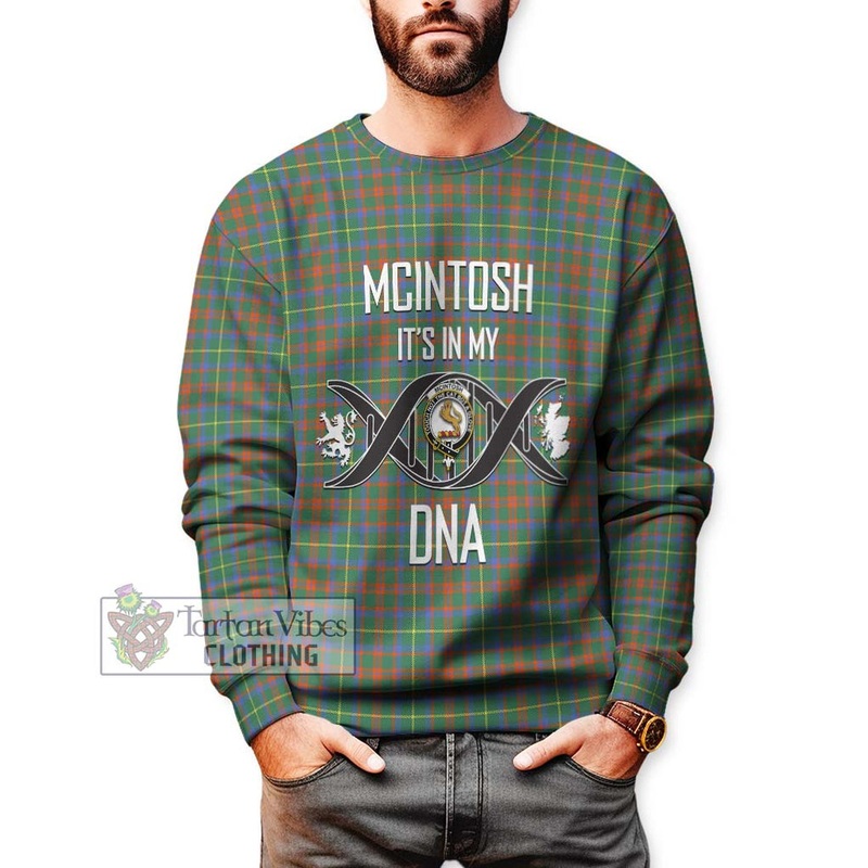 McIntosh Hunting Ancient Tartan Sweatshirt with Family Crest DNA In Me Style