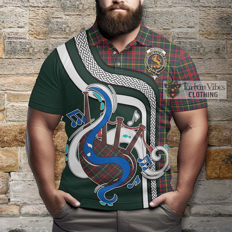 McIntosh Hunting Modern Tartan Polo Shirt with Epic Bagpipe Style