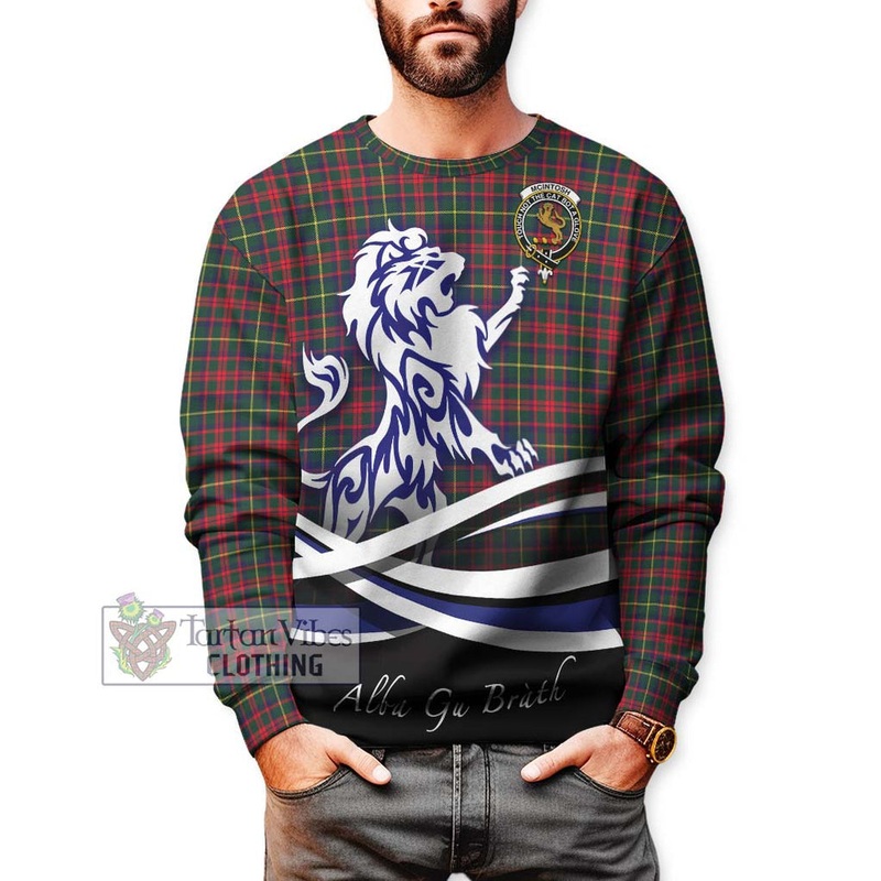 McIntosh Hunting Modern Tartan Sweatshirt with Alba Gu Brath Regal Lion Emblem