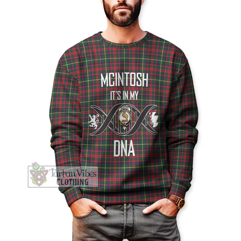 McIntosh Hunting Modern Tartan Sweatshirt with Family Crest DNA In Me Style