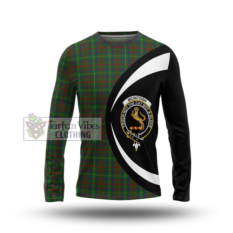 McIntosh Hunting Tartan Long Sleeve T-Shirt with Family Crest Circle Style