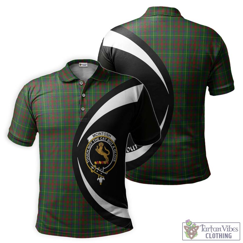 McIntosh Hunting Tartan Men's Polo Shirt with Family Crest Circle Style