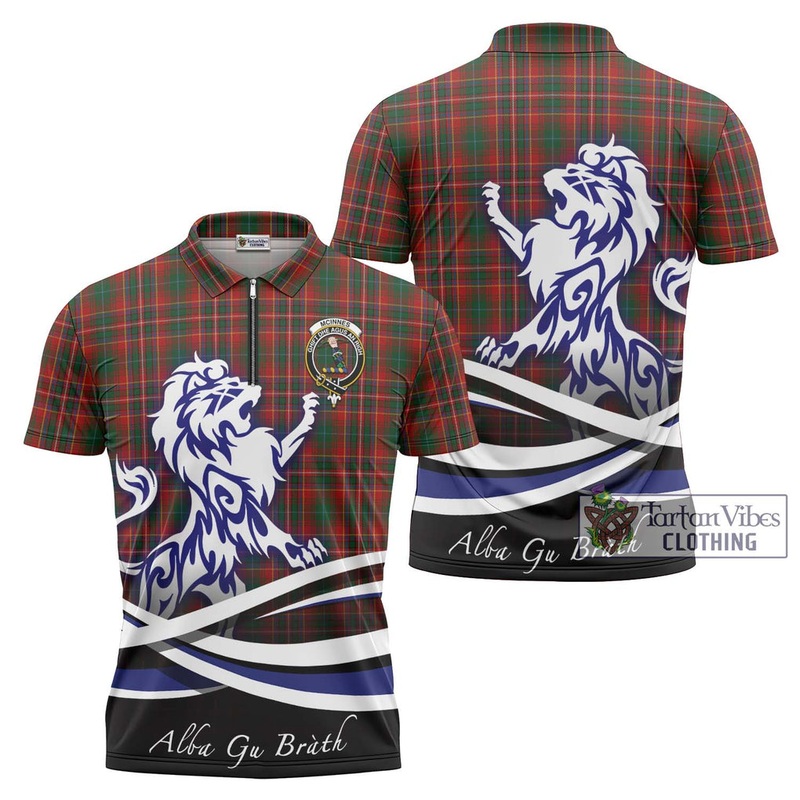 McInnes Hastie Tartan Zipper Polo Shirt with Alba Gu Brath Regal Lion Emblem