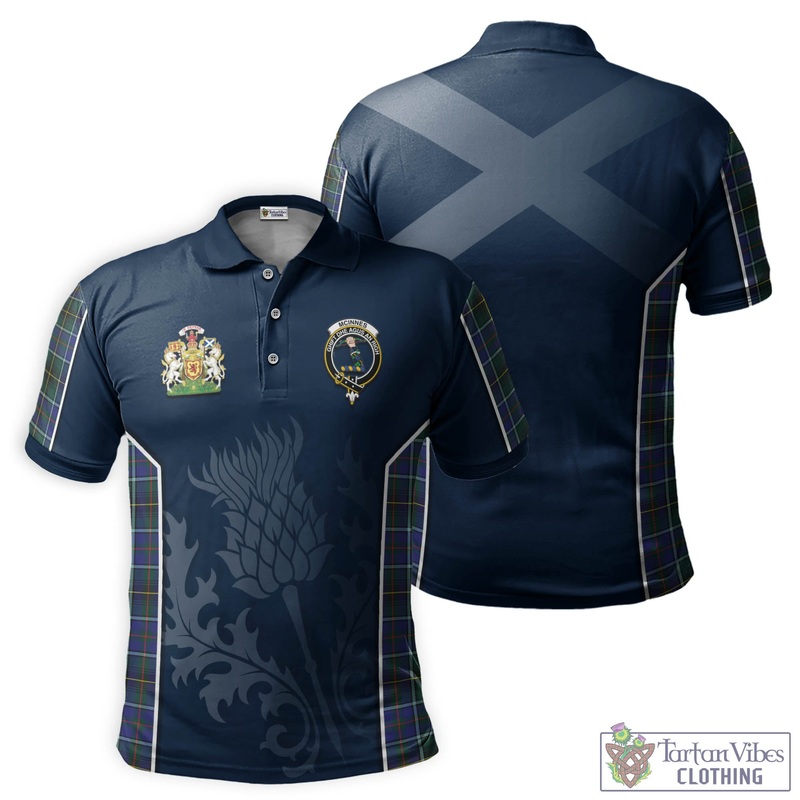 McInnes Modern Tartan Men's Polo Shirt with Family Crest and Scottish Thistle Vibes Sport Style