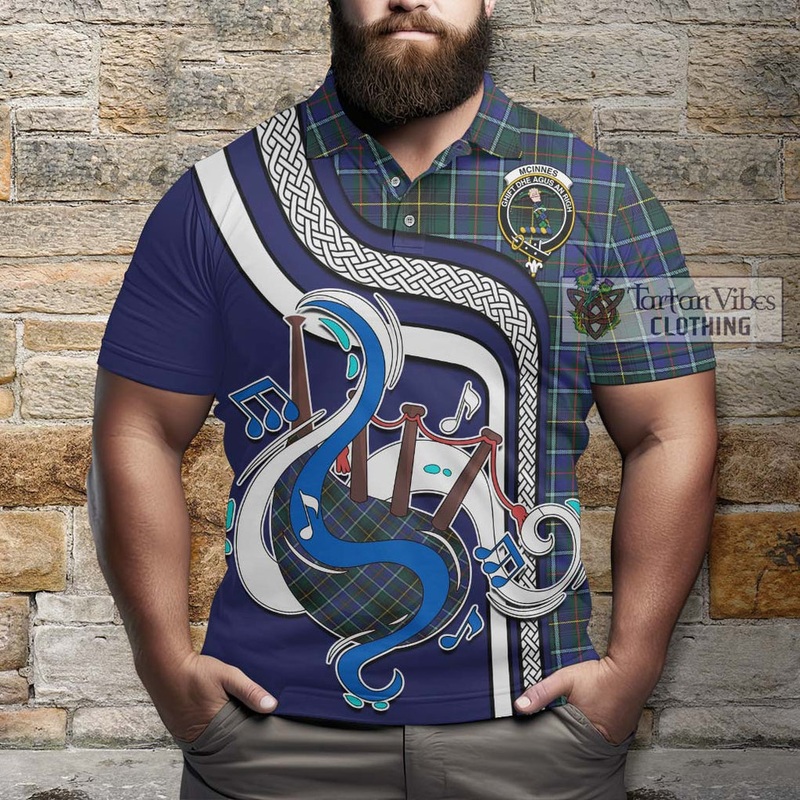 McInnes Modern Tartan Polo Shirt with Epic Bagpipe Style