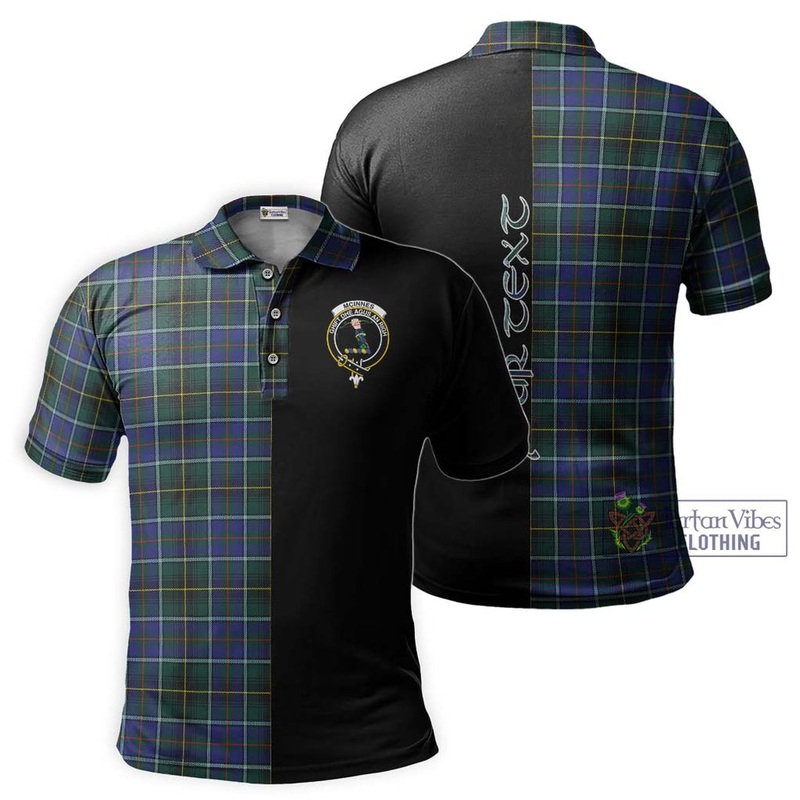 McInnes Modern Tartan Polo Shirt with Family Crest and Half Of Me Style