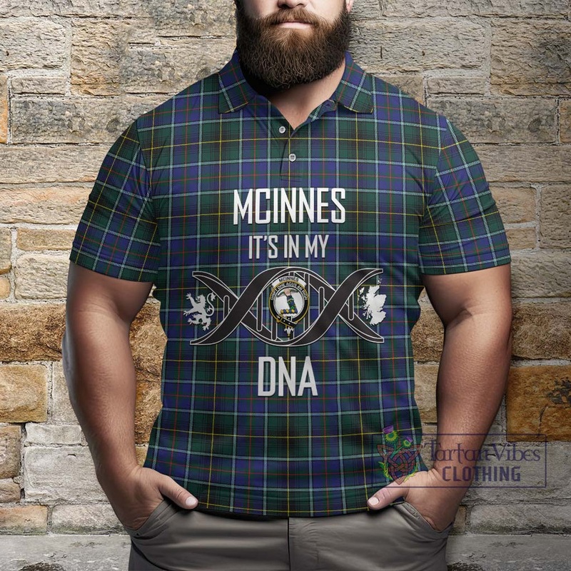 McInnes Modern Tartan Polo Shirt with Family Crest DNA In Me Style