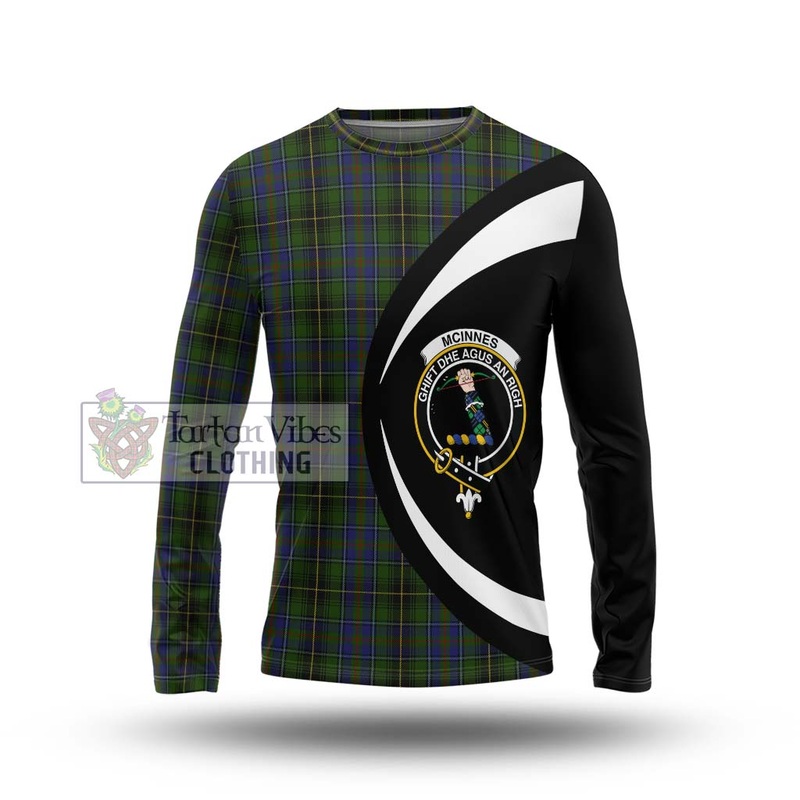 McInnes Tartan Long Sleeve T-Shirt with Family Crest Circle Style