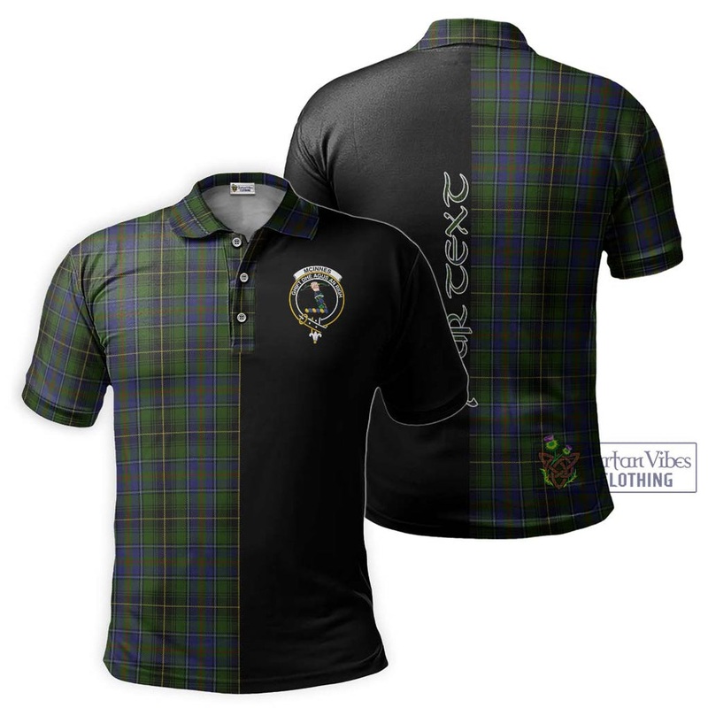 McInnes Tartan Polo Shirt with Family Crest and Half Of Me Style