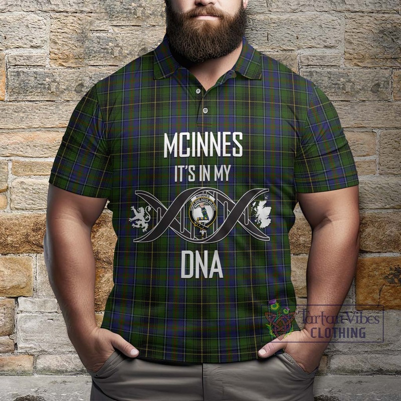 McInnes Tartan Polo Shirt with Family Crest DNA In Me Style
