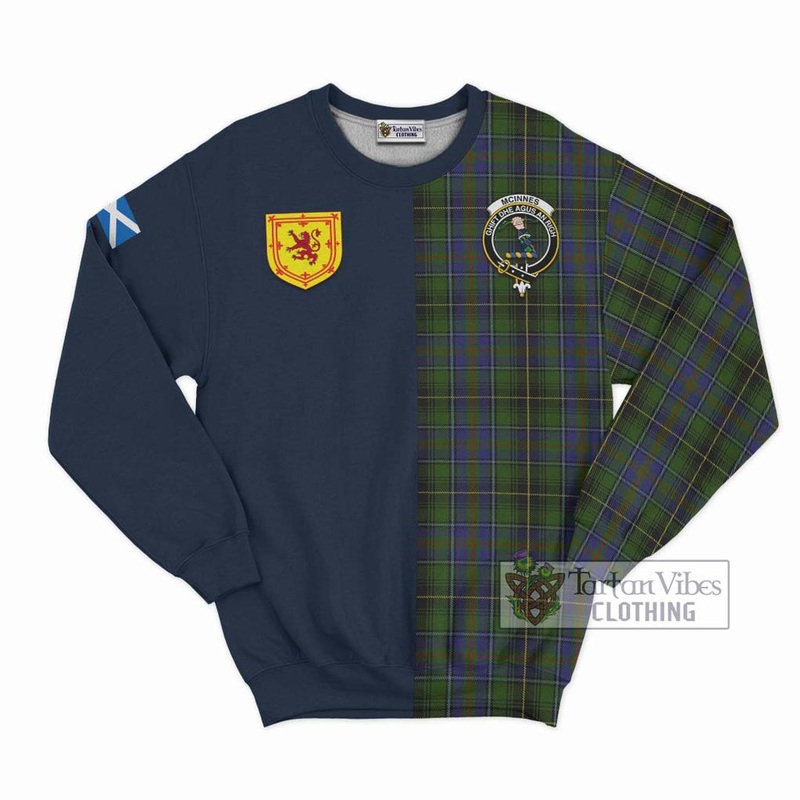 McInnes Tartan Sweatshirt Alba with Scottish Lion Royal Arm Half Style