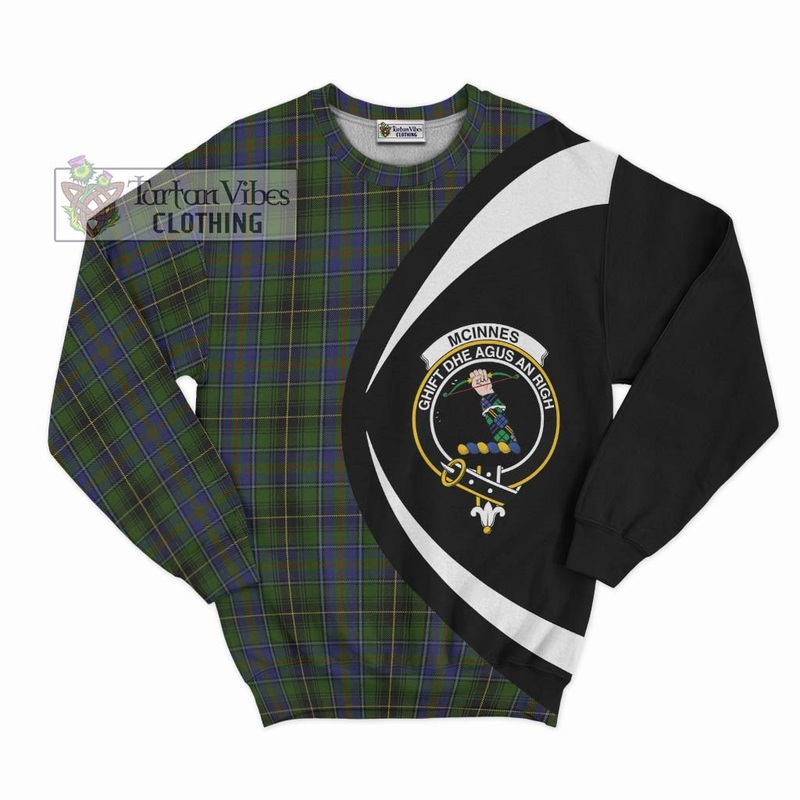 McInnes Tartan Sweatshirt with Family Crest Circle Style