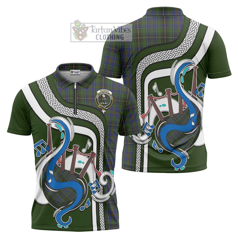 McInnes Tartan Zipper Polo Shirt with Epic Bagpipe Style