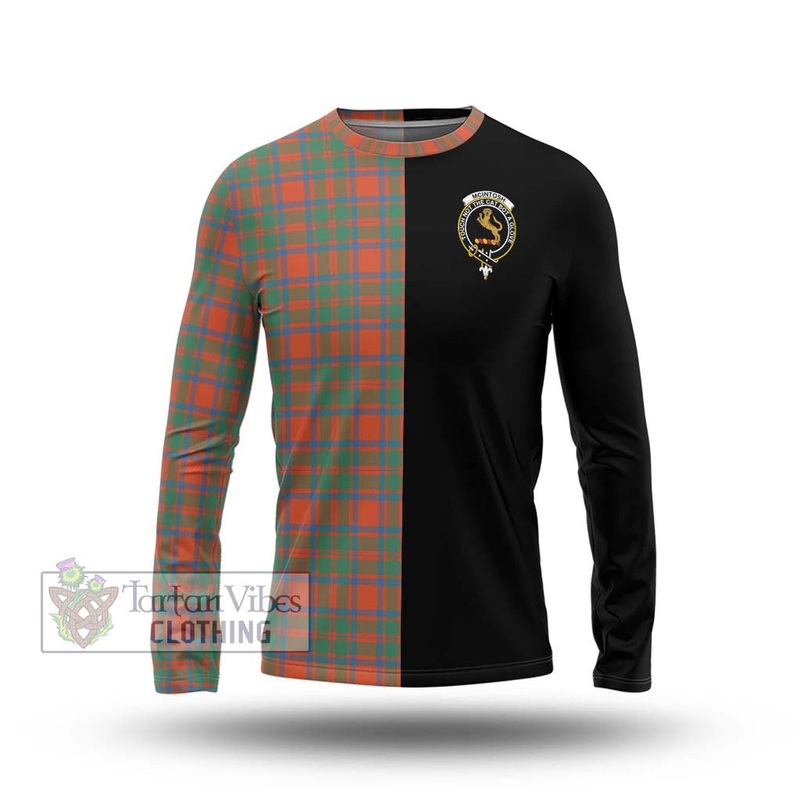 McIntosh Ancient Tartan Long Sleeve T-Shirt with Family Crest and Half Of Me Style
