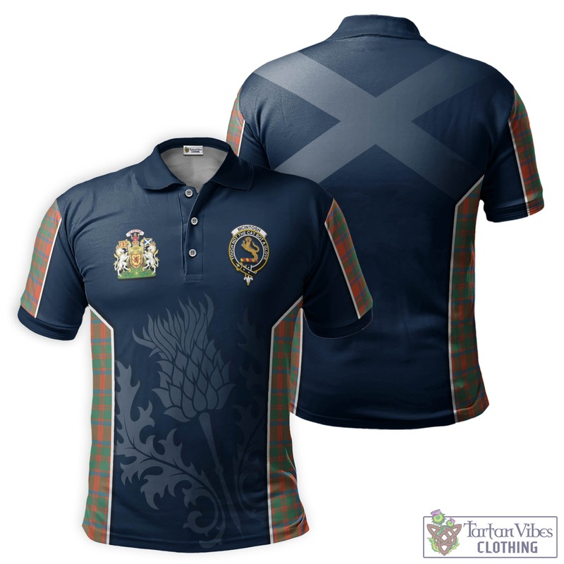 McIntosh Ancient Tartan Men's Polo Shirt with Family Crest and Scottish Thistle Vibes Sport Style