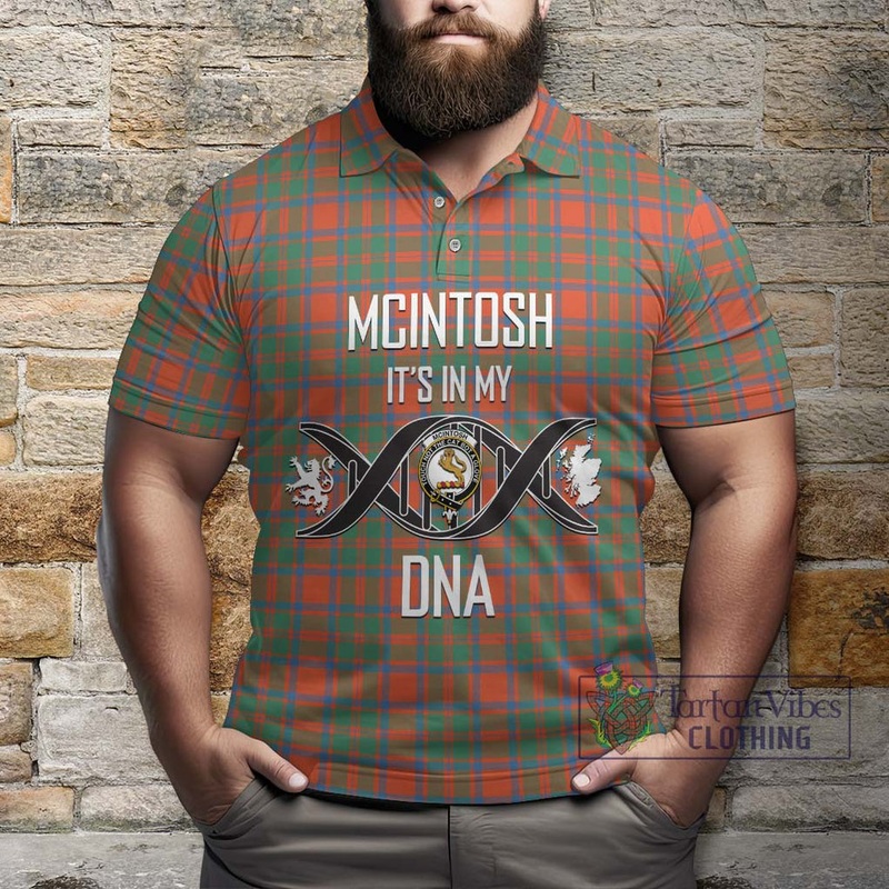 McIntosh Ancient Tartan Polo Shirt with Family Crest DNA In Me Style