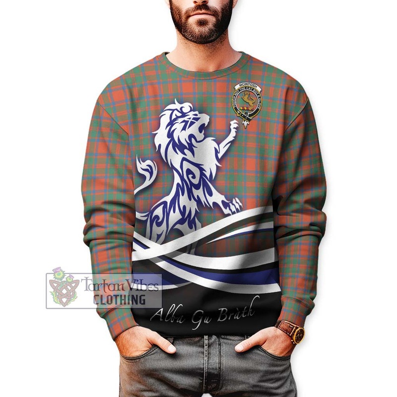 McIntosh Ancient Tartan Sweatshirt with Alba Gu Brath Regal Lion Emblem
