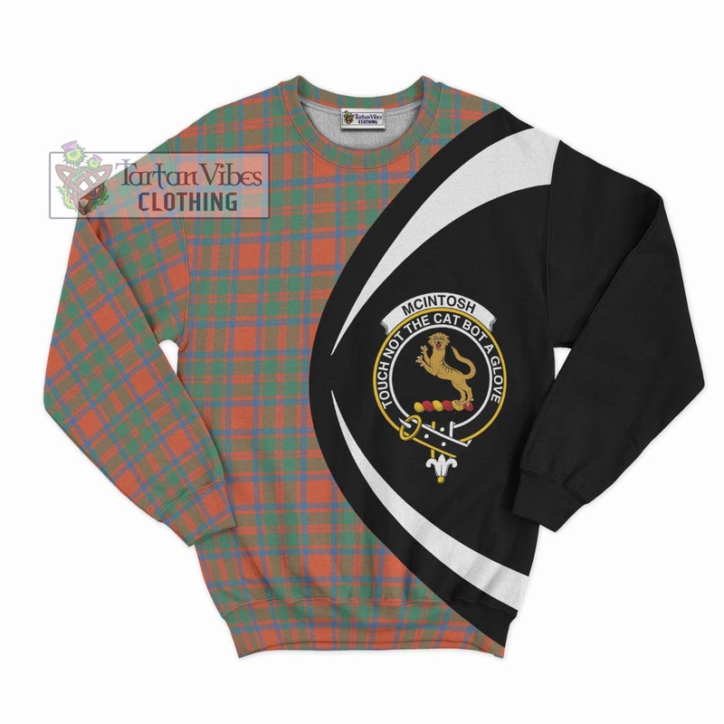 McIntosh Ancient Tartan Sweatshirt with Family Crest Circle Style