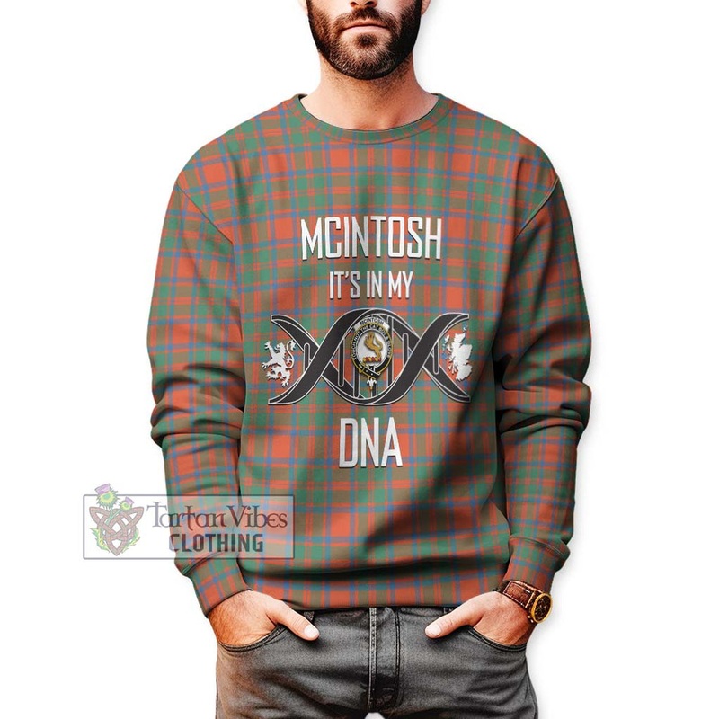 McIntosh Ancient Tartan Sweatshirt with Family Crest DNA In Me Style