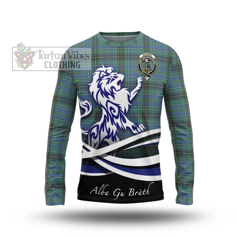 McInnes Ancient Tartan Long Sleeve T-Shirt with Alba Gu Brath Regal Lion Emblem