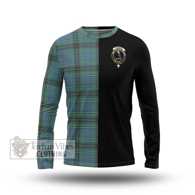 McInnes Ancient Tartan Long Sleeve T-Shirt with Family Crest and Half Of Me Style