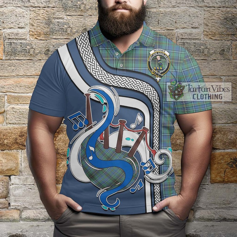 McInnes Ancient Tartan Polo Shirt with Epic Bagpipe Style