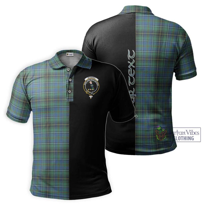 McInnes Ancient Tartan Polo Shirt with Family Crest and Half Of Me Style