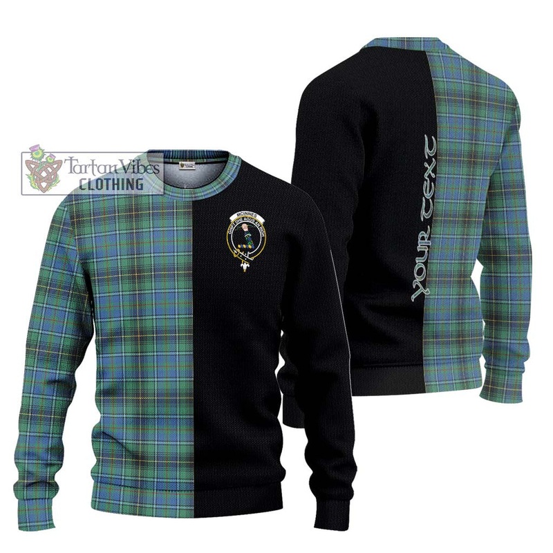 McInnes Ancient Tartan Ugly Sweater with Family Crest and Half Of Me Style