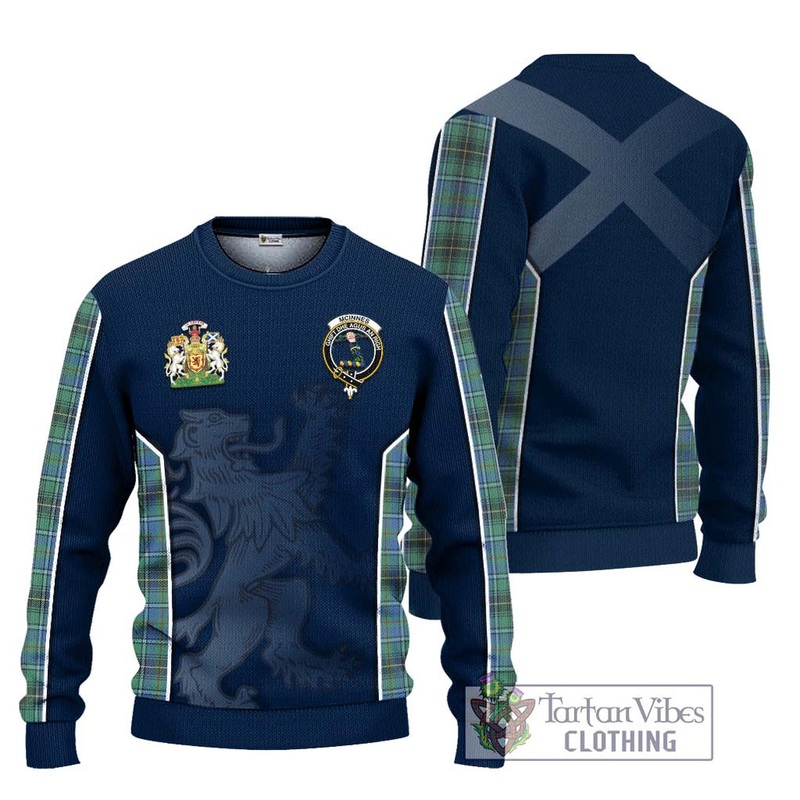 McInnes Ancient Tartan Ugly Sweater with Family Crest and Lion Rampant Vibes Sport Style