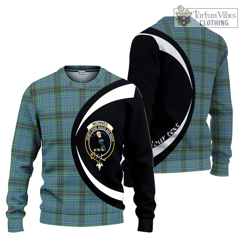 McInnes Ancient Tartan Ugly Sweater with Family Crest Circle Style