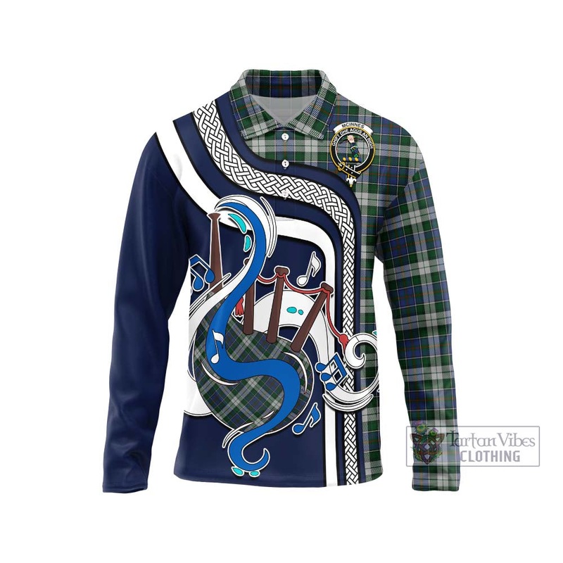 McInnes Dress Tartan Long Sleeve Polo Shirt with Epic Bagpipe Style