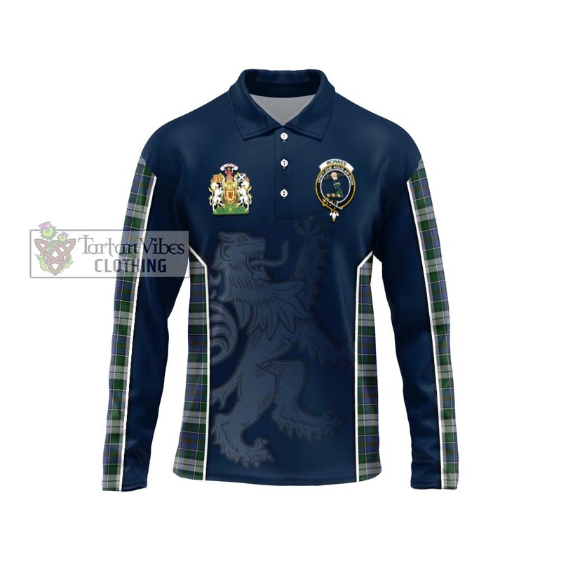 McInnes Dress Tartan Long Sleeve Polo Shirt with Family Crest and Lion Rampant Vibes Sport Style