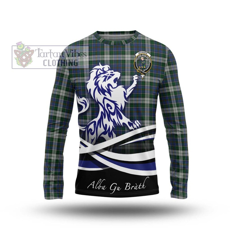 McInnes Dress Tartan Long Sleeve T-Shirt with Alba Gu Brath Regal Lion Emblem