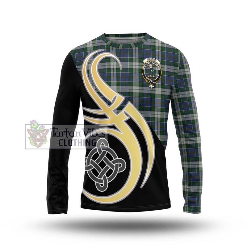McInnes Dress Tartan Long Sleeve T-Shirt with Family Crest and Celtic Symbol Style