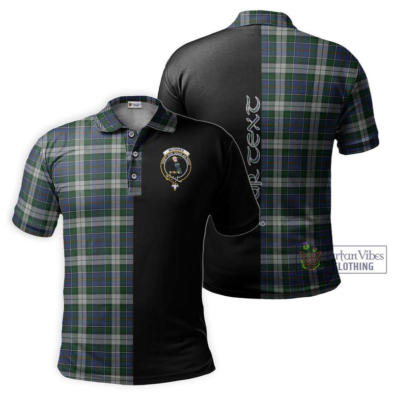 McInnes Dress Tartan Polo Shirt with Family Crest and Half Of Me Style