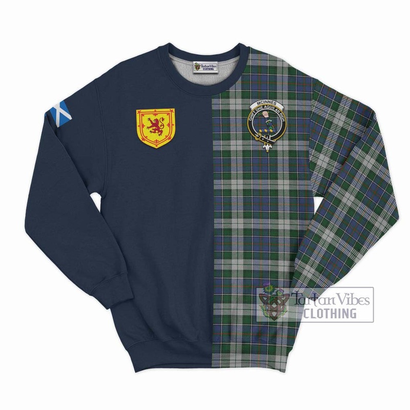 McInnes Dress Tartan Sweatshirt Alba with Scottish Lion Royal Arm Half Style