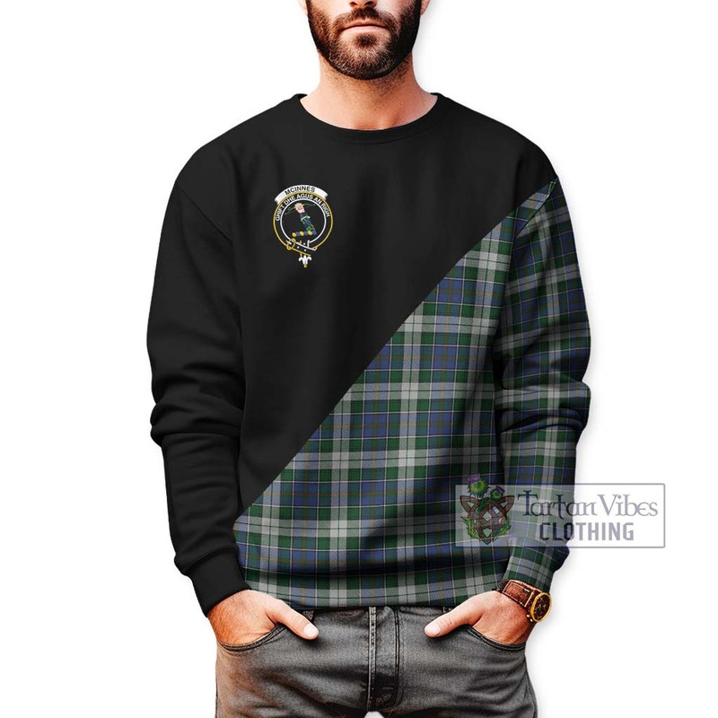 McInnes Dress Tartan Sweatshirt with Family Crest and Military Logo Style