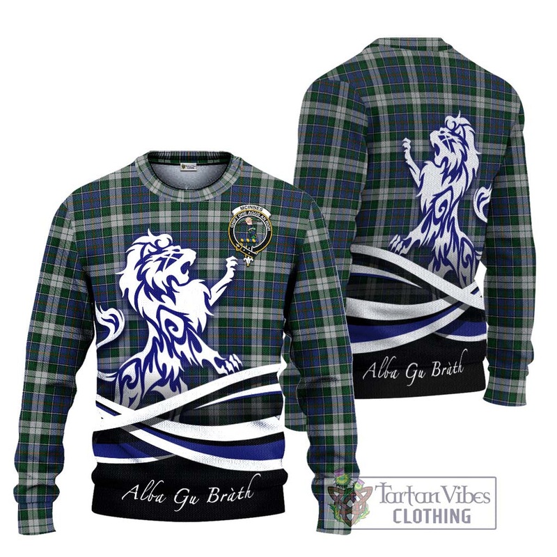 McInnes Dress Tartan Ugly Sweater with Alba Gu Brath Regal Lion Emblem