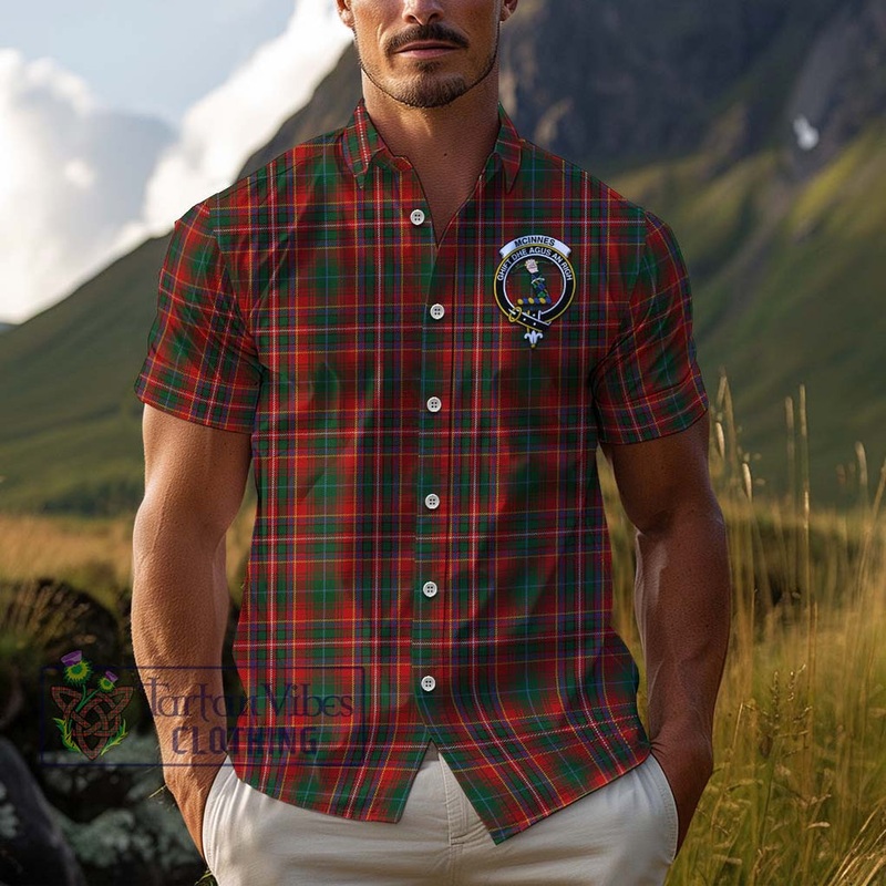 McInnes Hastie Tartan Cotton Hawaiian Shirt with Family Crest